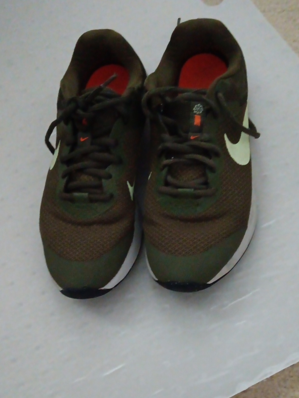 Nike Kids Olive Green Sneakers with White Swoosh - Picture 1 of 6